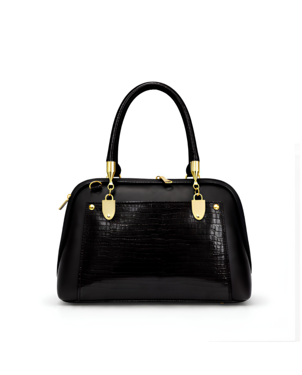 Crimson Croc Handbag - Black