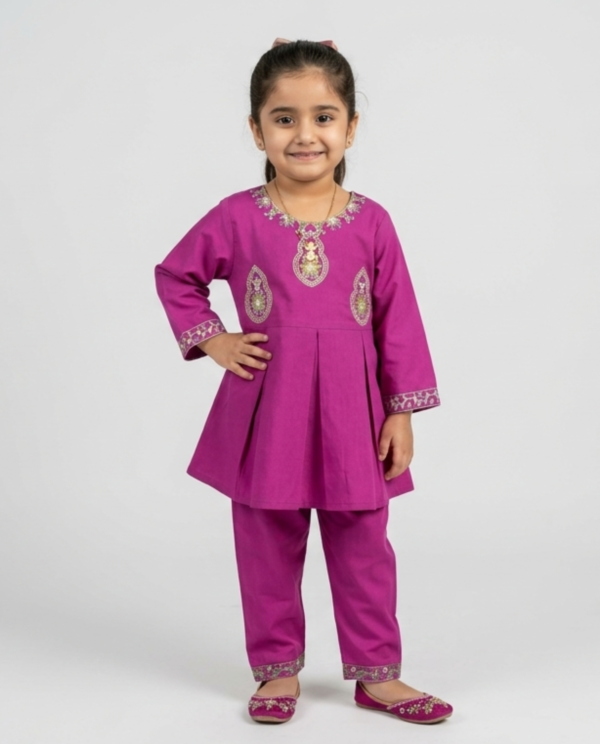 Sequin Emb Suit - Purple