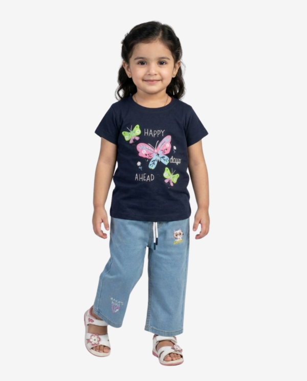Happy Day Baterfly T-Shirt (Black)