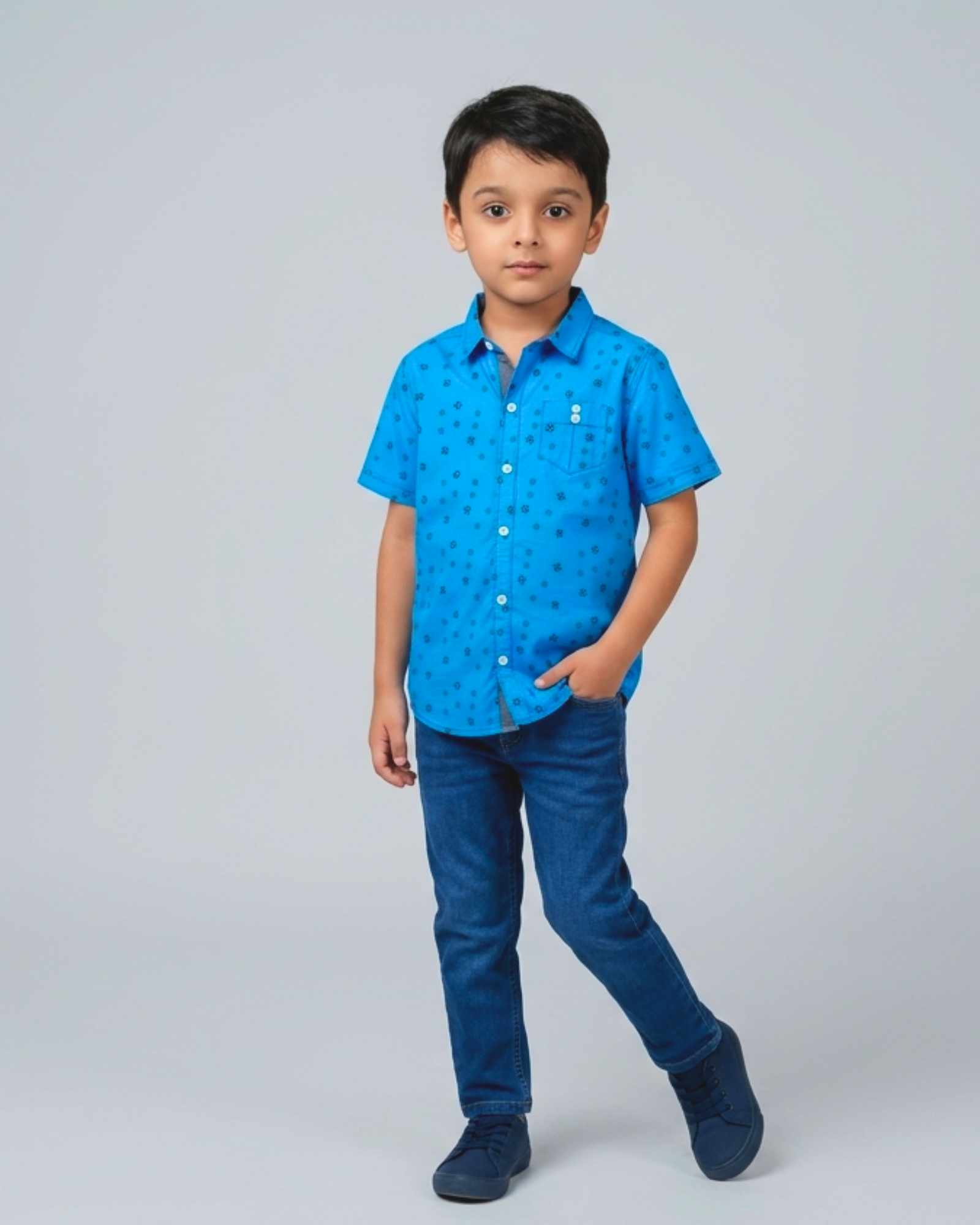 Casual Printed Shirt - Blue