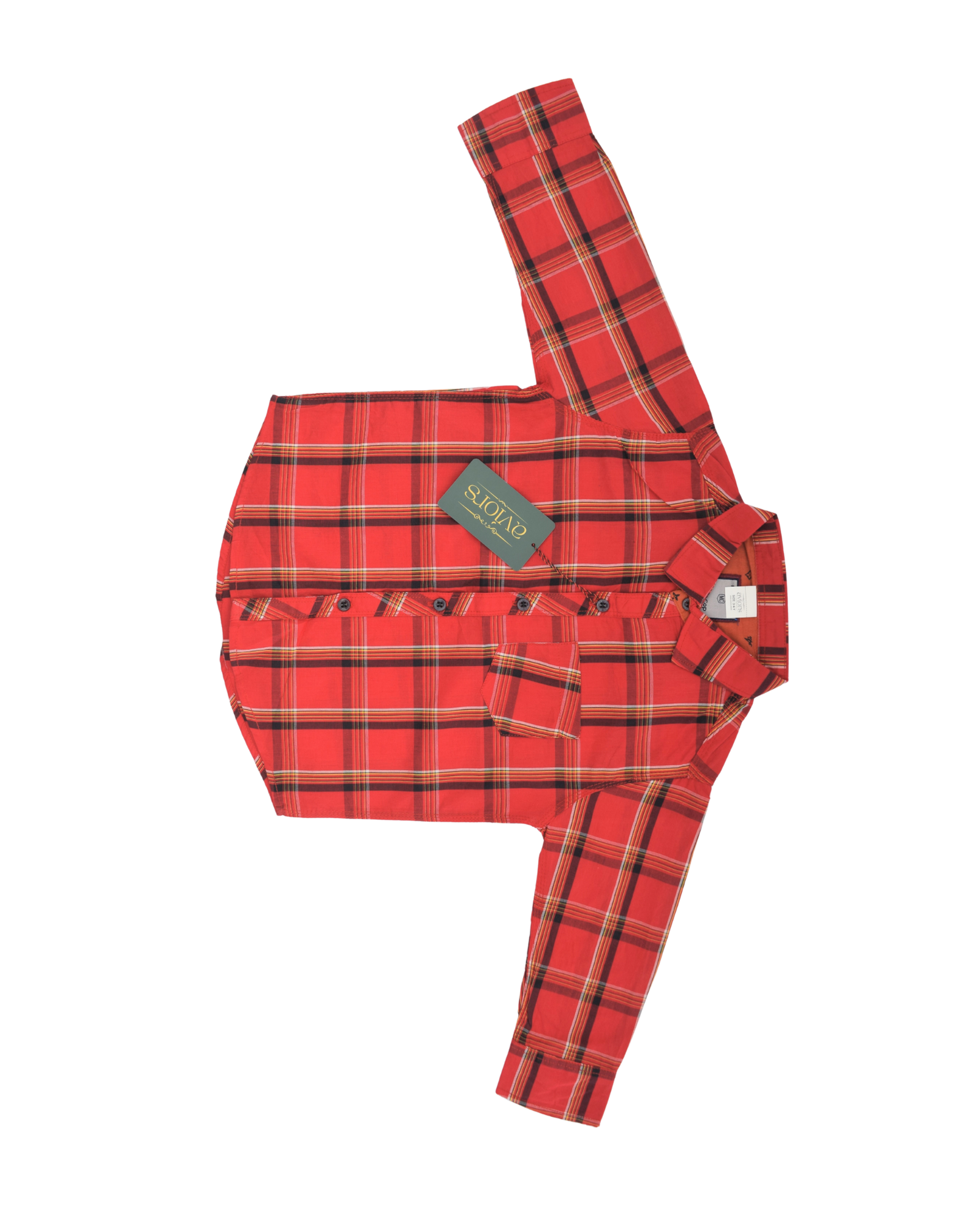 Casual Check Shirt - Red - Image 2