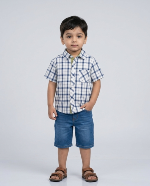 Casual Check Shirt - White