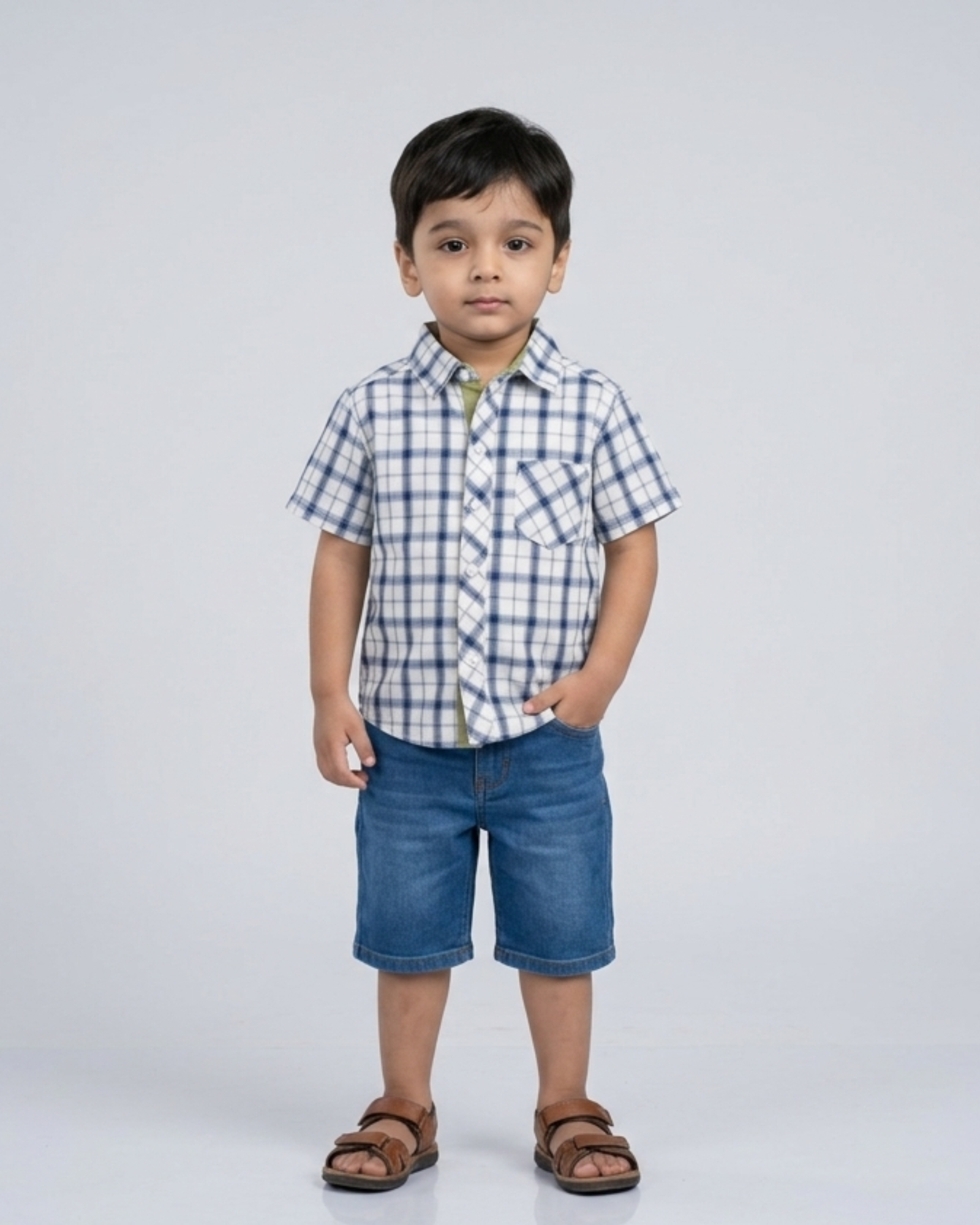 Casual Check Shirt - White
