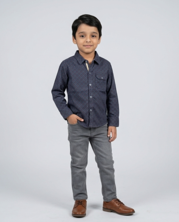 Casual Printed Shirt - Dark Green
