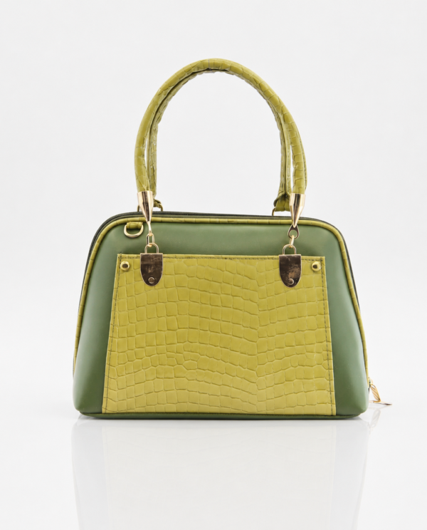 Crimson Croc Handbag - Green