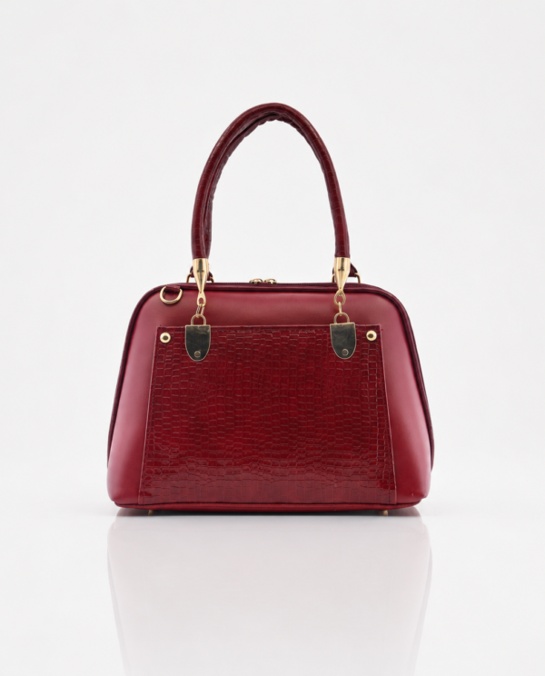 Crimson Croc Handbag - Maroon