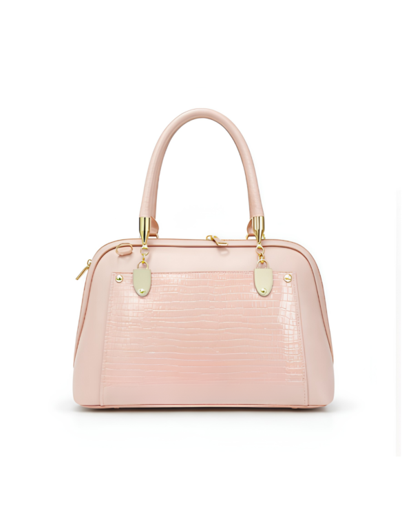 Crimson Croc Handbag - Pink
