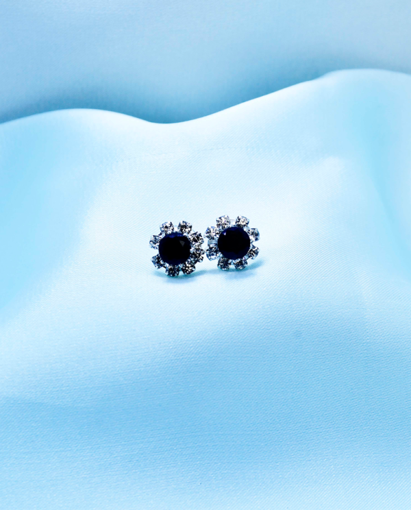 Cubic Zirconia Circle Crystal Tops-Black
