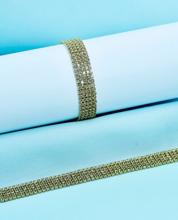 Gold Plated Crystal Bracelet-White