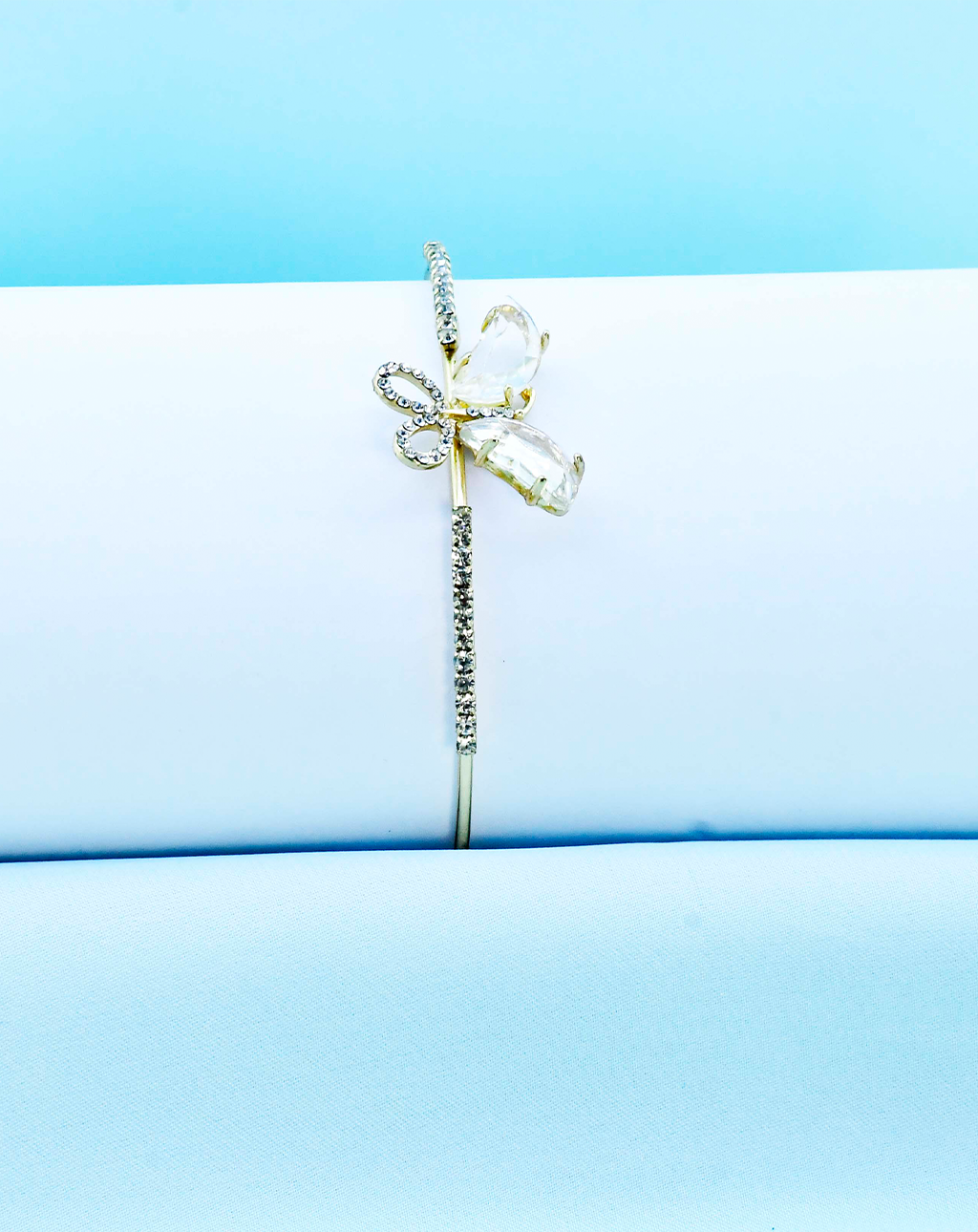 Butterfly Bangle Golden-White