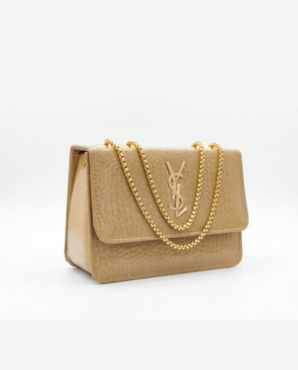 Ivory Croc Crossbody - Beige