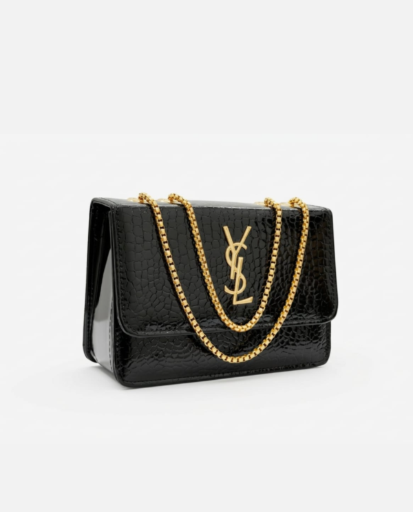 Ivory Croc Crossbody - Black