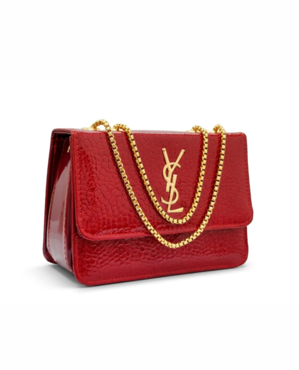 Ivory Croc Crossbody - Maroon