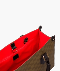 Delight Check Tote-Brown - Image 4