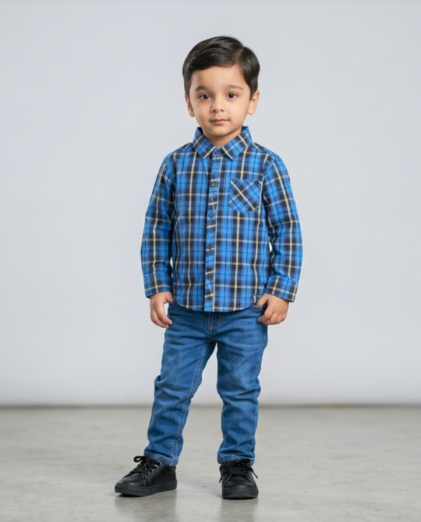 Casual Check Shirt - Blue