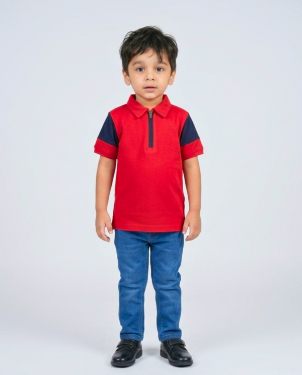 Red Zip Polo